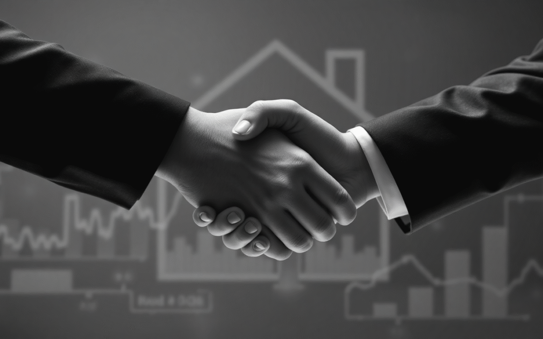 Poignée de main entre deux hommes d'affaires — DB France Invest, partenariat financier