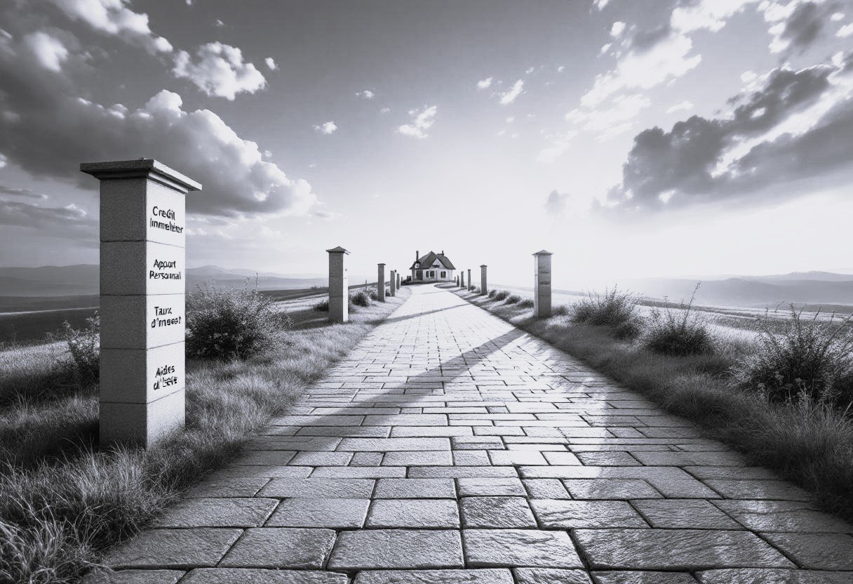 Dans cette image évocatrice, une allée pavée majestueuse s’étend vers une maison à l’horizon, symbolisant la trajectoire claire et sécurisée vers la réussite patrimoniale. Encadrée de colonnes, cette allée met en avant des concepts clés tels que le "crédit immobilier", "apport personnel", "taux d’intérêt" et "aides de l’État", représentant les piliers d’un financement immobilier optimal. L’ambiance lumineuse, sereine et tournée vers l’avenir renforce l’idée de sécurité, d’accompagnement et de vision claire offerte par DB France Invest à ses clients. **Description SEO pour DB France Invest :** Spécialiste en conseil financier et en gestion d’actifs, DB France Invest accompagne particuliers et entreprises dans la recherche de solutions de financement innovantes. Fondée en 2020, l’entreprise est experte en **financement immobilier**, **levée de fonds pour entreprises**, **monétisation de bitcoin**, **financement d’actifs**, ainsi qu’en **monétisation de l’or et d’instruments financiers divers**. Grâce à une approche sur-mesure et à un réseau international de partenaires, DB France Invest simplifie la vie financière de ses clients en créant un *écosystème personnalisé*. Que ce soit pour développer un projet immobilier, obtenir des liquidités à partir d’un actif ou financer une croissance d’entreprise, DB France Invest bâtit des solutions sur mesure, sécurisées et performantes. Découvrez une stratégie moderne et fiable pour construire votre avenir financier.