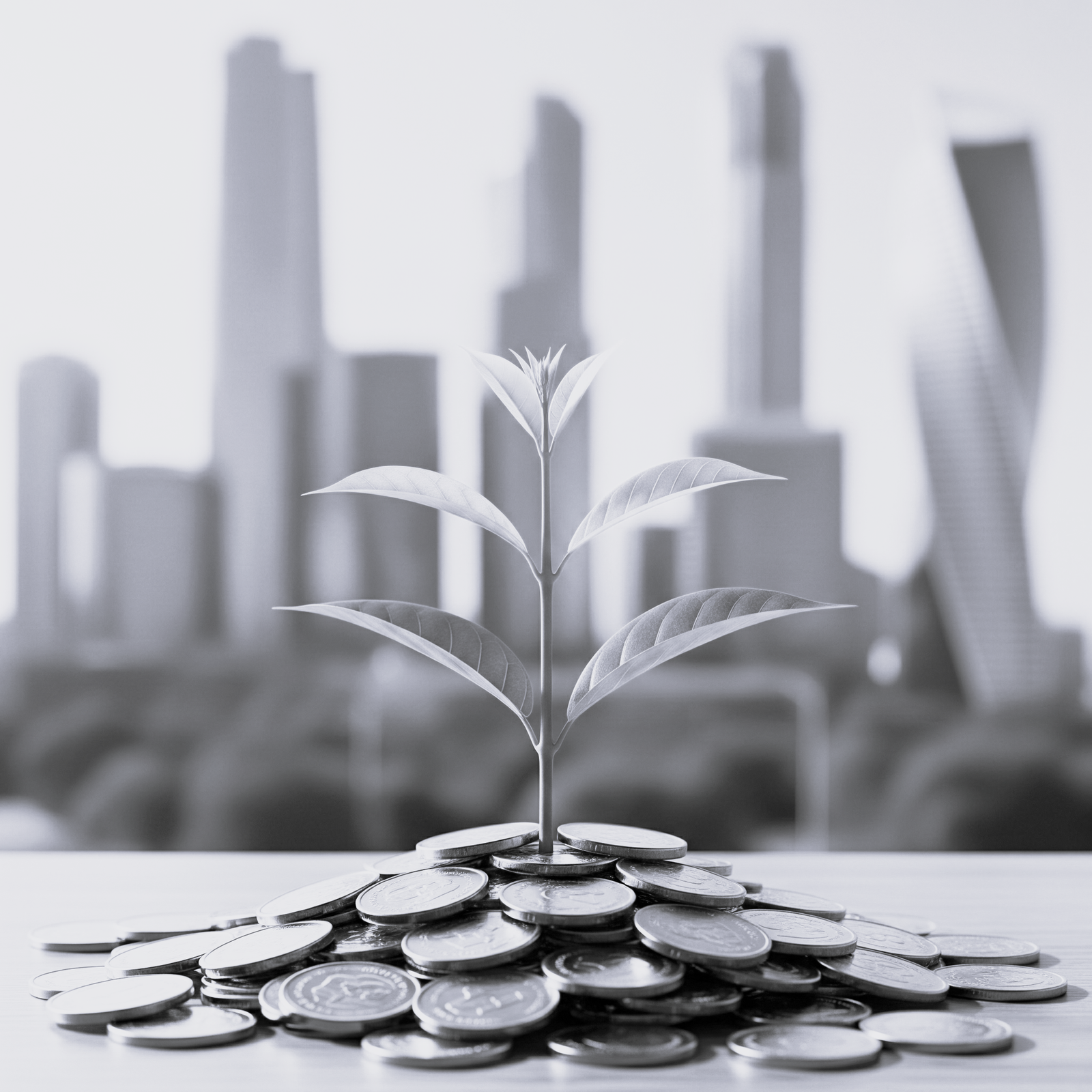 L'image présente une jeune plante verte qui pousse fièrement au sommet d’un tas de pièces de monnaie, avec une vue urbaine floue en arrière-plan. Elle symbolise la croissance financière, l’investissement durable et la solidité des solutions économiques. Cette représentation visuelle alignée sur la philosophie de **DB France Invest** reflète parfaitement sa mission : faire fructifier les actifs financiers de ses clients à travers des solutions sur-mesure et innovantes. **Description SEO optimisée pour le site dbfranceinvest.com** : DB France Invest est un cabinet de conseil en gestion et financement basé en France, spécialisé dans la **monétisation d’actifs**, le **financement immobilier**, le **financement d’entreprises** et la **levée de fonds**. Depuis 2020, DB France Invest accompagne particuliers et entreprises à chaque étape de leur développement financier, en transformant l’épargne et les actifs dormants (immobilier, or, bitcoin, instruments financiers) en leviers de croissance. Grâce à un réseau international de partenaires et une approche centrée sur le client, DB France Invest conçoit un **écosystème personnalisé et sécurisé** pour optimiser la **liquidité** et concrétiser les projets d’investissement. Offrez à votre patrimoine une nouvelle vie avec DB France Invest, expert reconnu en **gestion de passif** et **solutions de financement innovantes**. Mots-clés SEO : financement immobilier, monétisation d’actifs, levée de fonds, financement entreprise, bitcoin, or, DB France Invest, conseil financier France, optimisation de patrimoine, gestion de trésorerie, fonds privés.