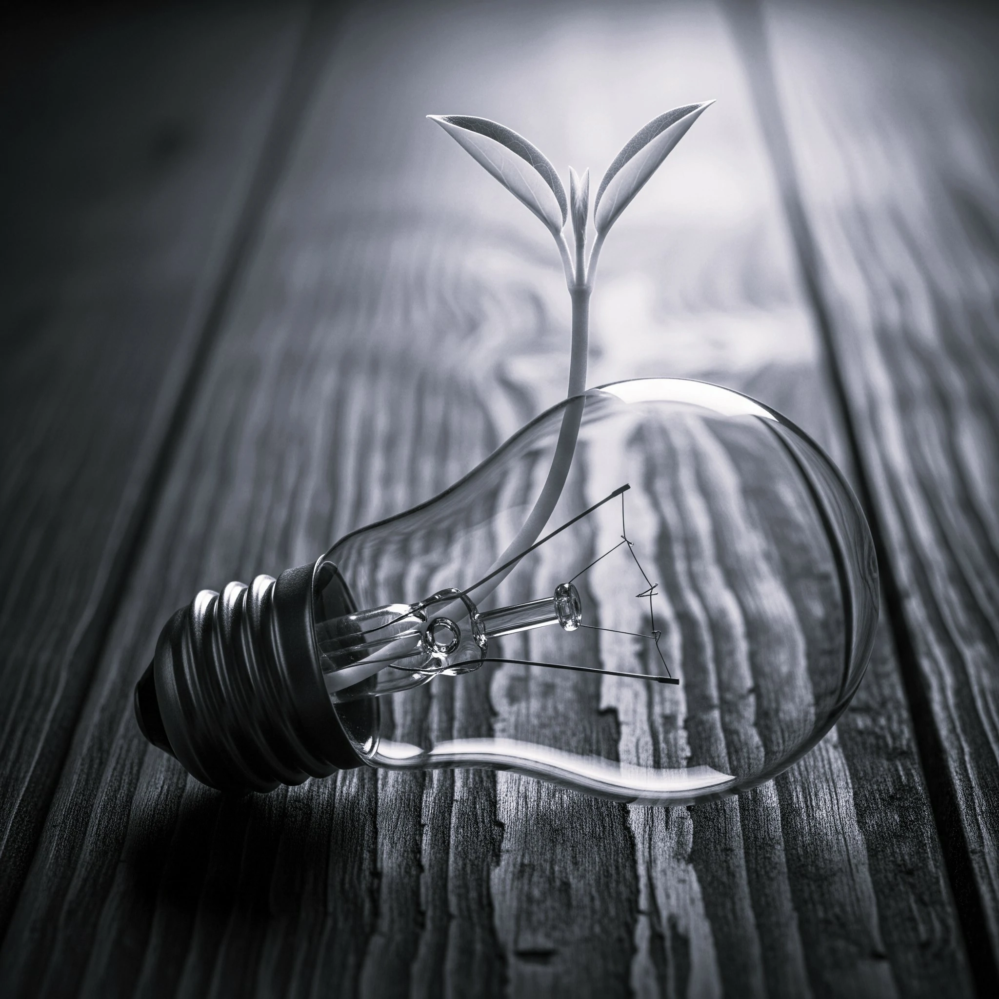 L’image présente une ampoule posée sur une surface en bois, à l’intérieur de laquelle une jeune pousse verte émerge, symbolisant l’innovation, la croissance et la transformation. Cette représentation visuelle forte illustre parfaitement les services proposés par DB France Invest, une société spécialisée dans l’optimisation d’actifs et le développement entrepreneurial. **Description SEO en français :** DB France Invest accompagne les entreprises et les investisseurs dans la valorisation de leurs actifs à travers des solutions sur mesure. Qu’il s’agisse de la monétisation de biens immobiliers ou d’actifs financiers comme le bitcoin et l’or, ou encore du financement de projets ambitieux, la société offre une expertise complète en ingénierie financière. Grâce à ses services de levée de fonds, de financement d'entreprise, de sélection d’actifs immobiliers stratégiques et d’accompagnement personnalisé, DB France Invest est un partenaire clé pour stimuler la croissance et maximiser le potentiel économique. L’image symbolique d’une ampoule d’où jaillit une plante traduit visuellement cette mission : transformer les idées et les ressources dormantes en projets florissants et durables. **Mots-clés SEO :** monétisation d’actifs, financement immobilier, levée de fonds, ingénierie financière, conseil en investissement, développement d’entreprise, transformation d’actifs, DB France Invest, actif digital, stratégie de croissance. Cette approche visuelle et stratégique illustre l'engagement de DB France Invest à faire germer les idées novatrices à partir de ressources existantes et à nourrir la croissance économique durable.