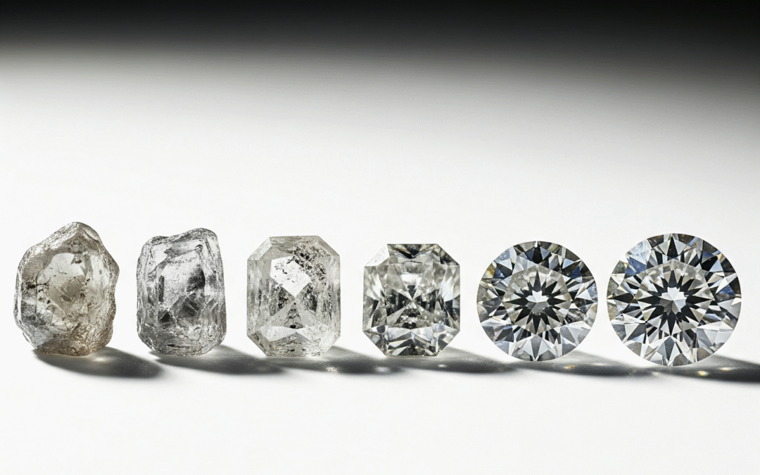 Image SEO Description (French) : Évolution du diamant brut au diamant taillé : cette image illustre parfaitement le processus de transformation d’un diamant naturel brut en pierre précieuse taillée de haute qualité. Alignés sur un fond neutre, les diamants progressent de leur état naturel, rugueux et opaque, vers une coupe brillante et impeccable, symbole de pureté et de valeur. Représentation visuelle idéale pour les secteurs de la finance, de la valorisation d’actifs, du luxe ou du conseil en investissement, cette photo incarne la métamorphose et l’optimisation du potentiel brut – un parallèle parfait avec les services proposés par DB France Invest dans le domaine de la monétisation d’actifs et du conseil stratégique. --- Description SEO pour **dbfranceinvest.com** : DB France Invest accompagne les entreprises et les investisseurs dans la valorisation intelligente de leurs actifs et le développement stratégique de leur activité. Spécialisée dans la **monétisation immobilière**, la **levée de fonds**, la **finance d’entreprise** et la **conversion d’actifs financiers** comme le bitcoin, l’or ou d’autres instruments en liquidités, la société offre des solutions sur-mesure pour maximiser le rendement et la croissance. Elle propose également un **accompagnement stratégique**, des **conseils en investissements de partenariat**, et une **assistance complète dans la structuration des dossiers de financement**. DB France Invest se positionne comme un partenaire clé pour transformer les ressources dormantes en leviers de performance.