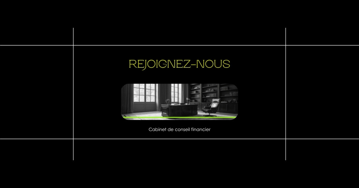 Bureau premium élégant avec accent vert citron, recrutement DB France Invest cabinet de conseil financier