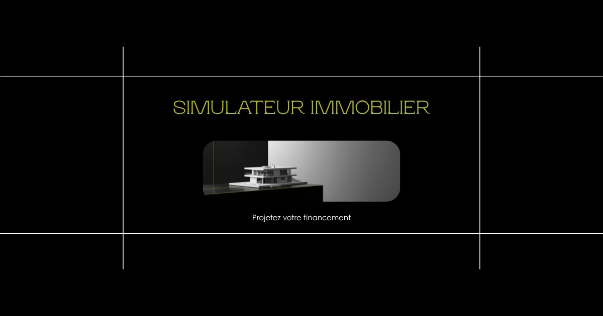 Maquette architecturale et plans en perspective avec ligne lime, simulateur de financement immobilier projection