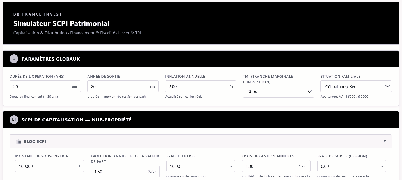 l'image représente le simulateur et toutes les fonctions qu'ils possedent.