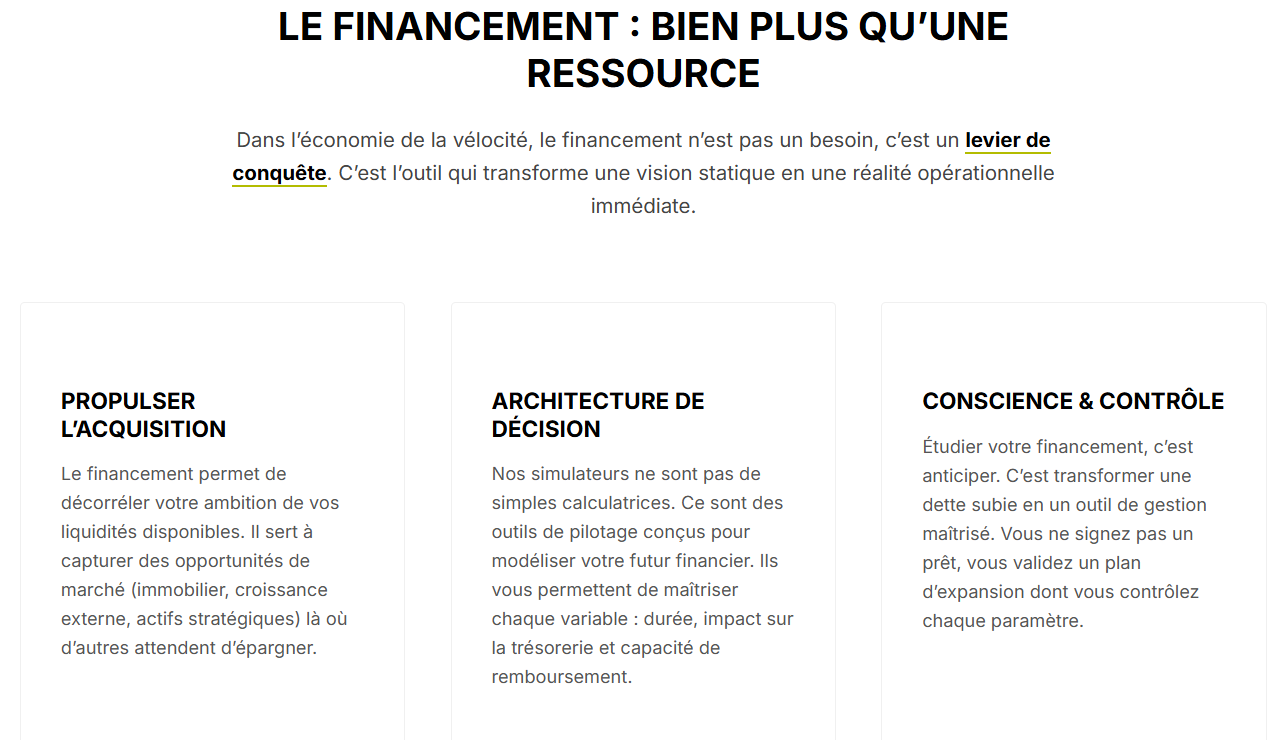 financement ou accelerateur de richesse de par l'utilisation du financement
