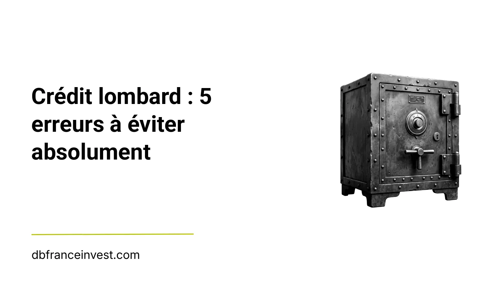 Coffre-fort ancien en noir et blanc, illustrant crédit lombard : 5 erreurs à éviter absolument