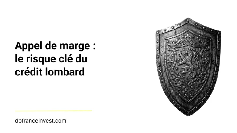 Bouclier orné d'un lion en noir et blanc, illustrant le risque d'appel de marge