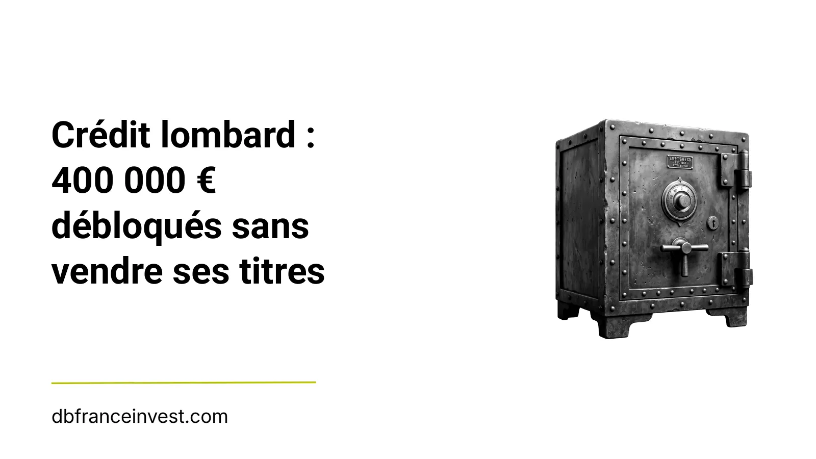 Coffre-fort ancien en noir et blanc, illustrant la monétisation d'un portefeuille de titres