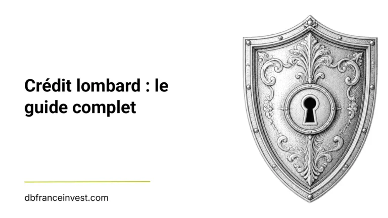 Bouclier ancien orné d'une serrure en noir et blanc, illustrant le guide complet du crédit lombard