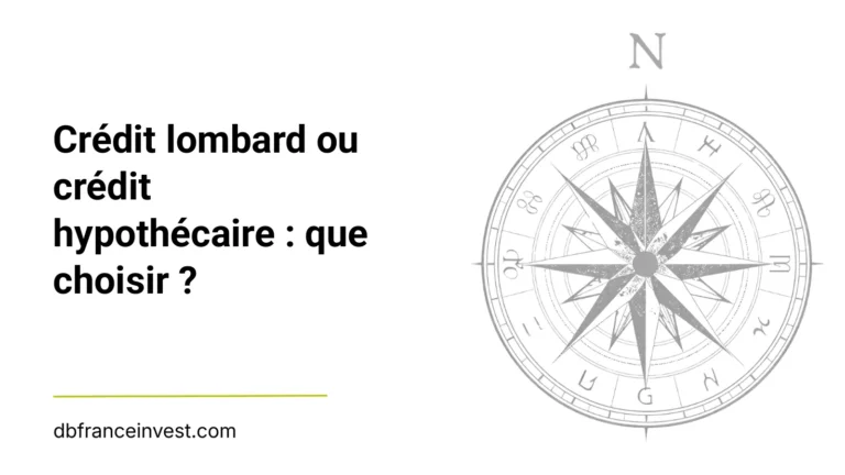 Rose des vents stylisée en noir et blanc, illustrant le choix entre crédit lombard et crédit hypothécaire