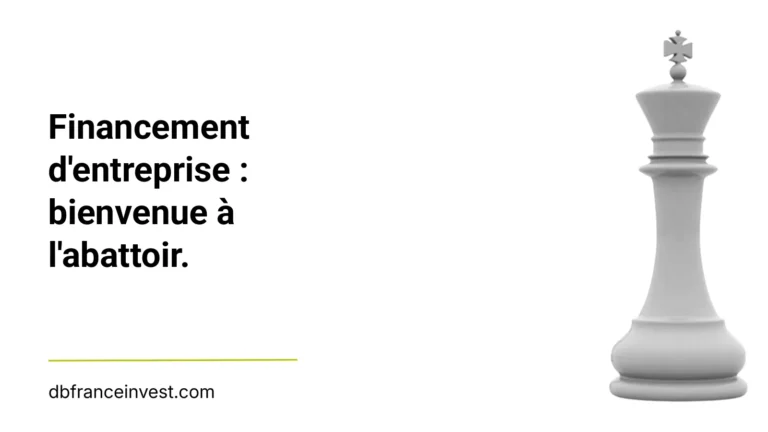 Roi d'échecs isolé en noir et blanc, illustrant financement d'entreprise : bienvenue à l'abattoir