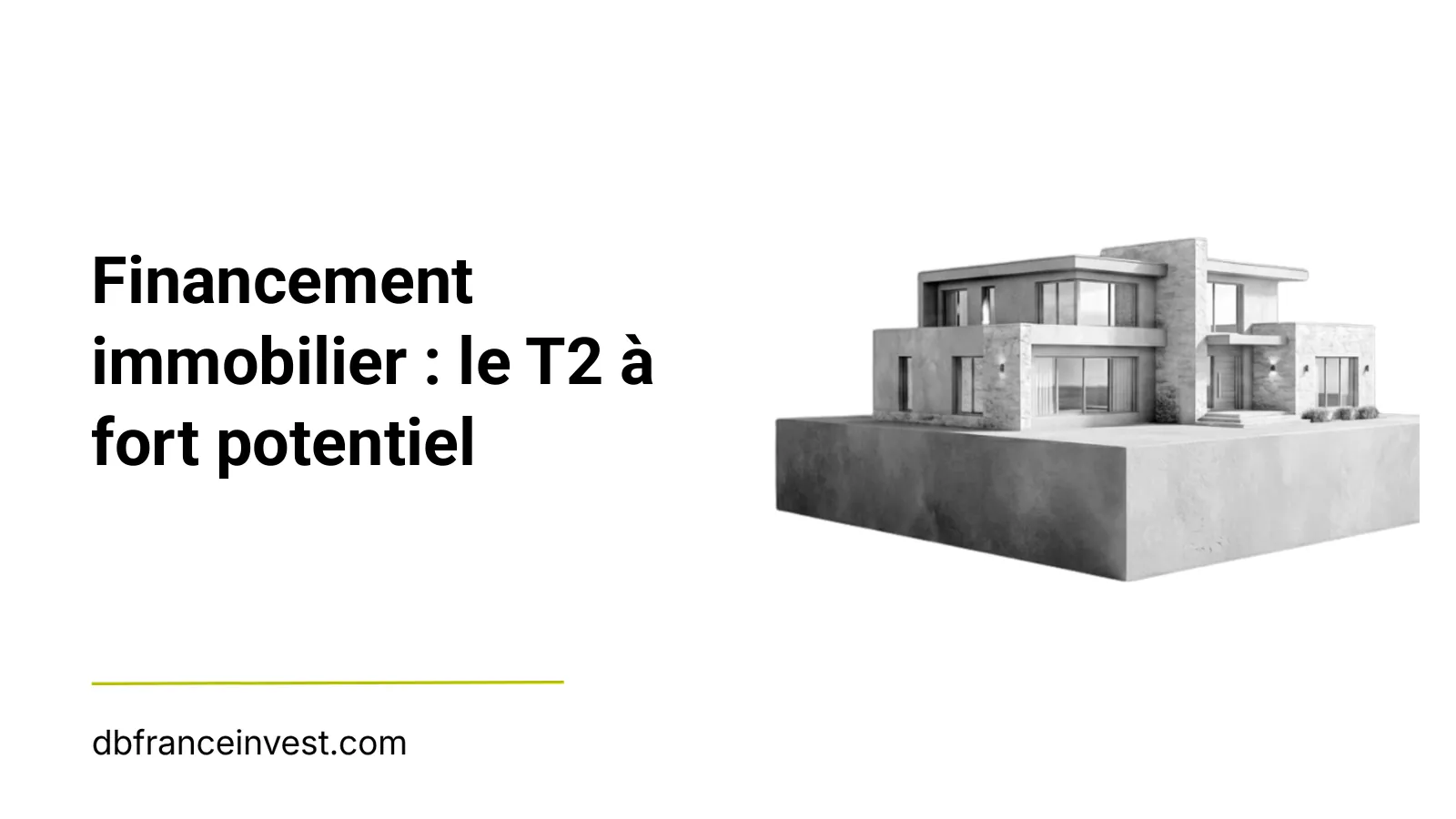 Maquette d'une maison contemporaine en noir et blanc, illustrant l'investissement dans un T2