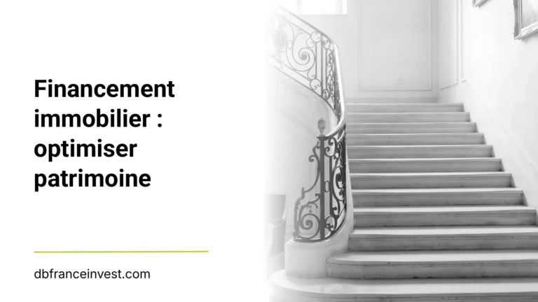 Escalier d'un hôtel particulier en noir et blanc, illustrant financement immobilier : optimiser patrimoine