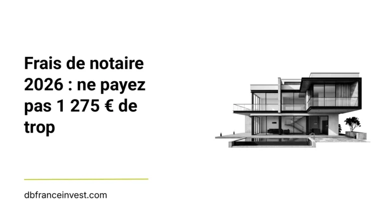 Maison d'architecte en noir et blanc, illustrant frais de notaire 2026 : ne payez pas 1 275 € de trop