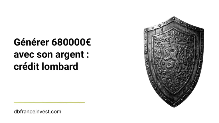 Bouclier orné d'un lion en noir et blanc, illustrant générer 680000€ avec son argent : crédit lombard