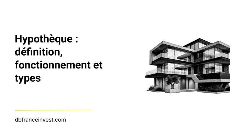 Immeuble contemporain en noir et blanc, illustrant la définition de l'hypothèque