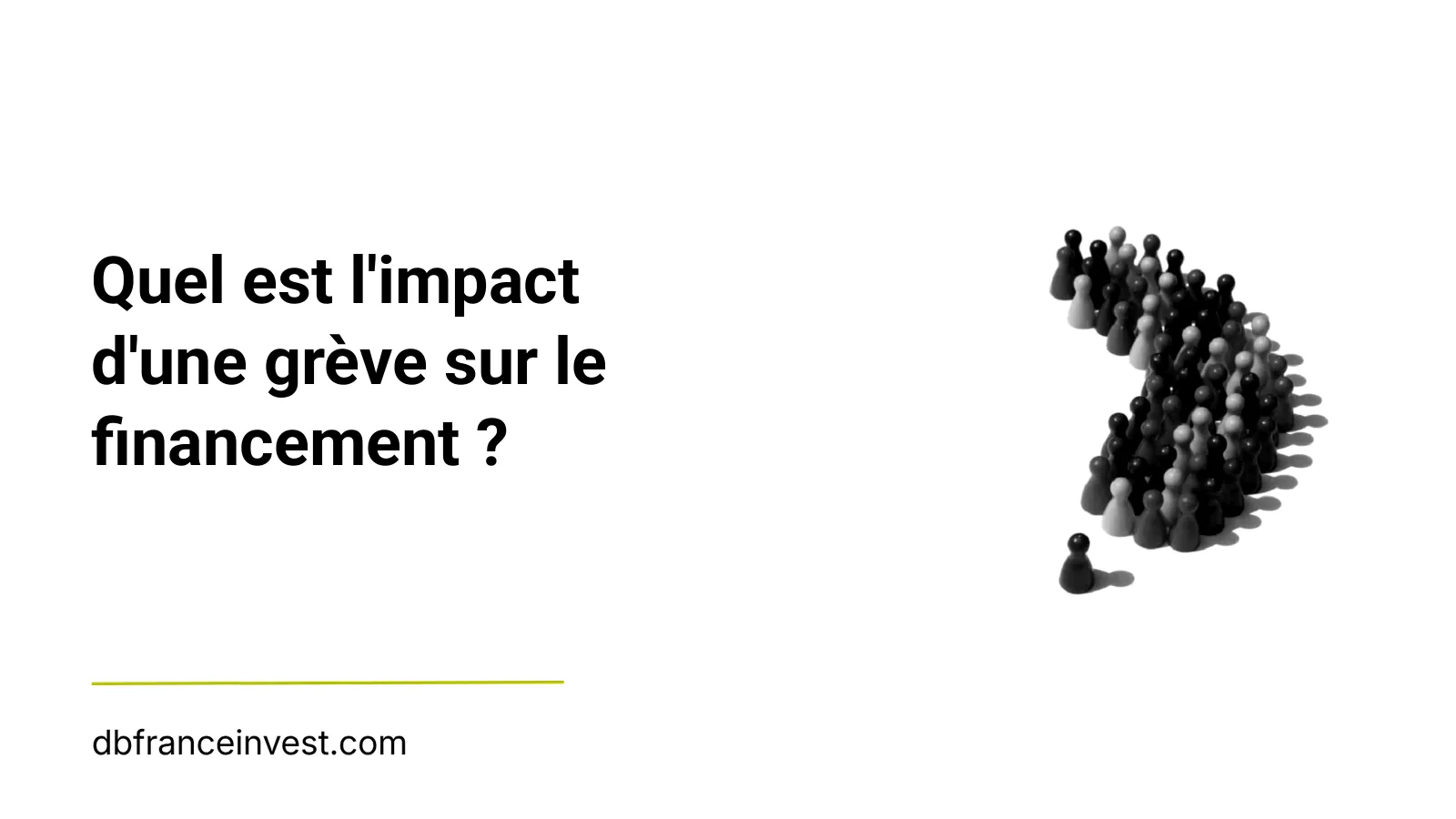 Foule de pions disposée en flèche en noir et blanc, illustrant l'impact d'un mouvement de grève