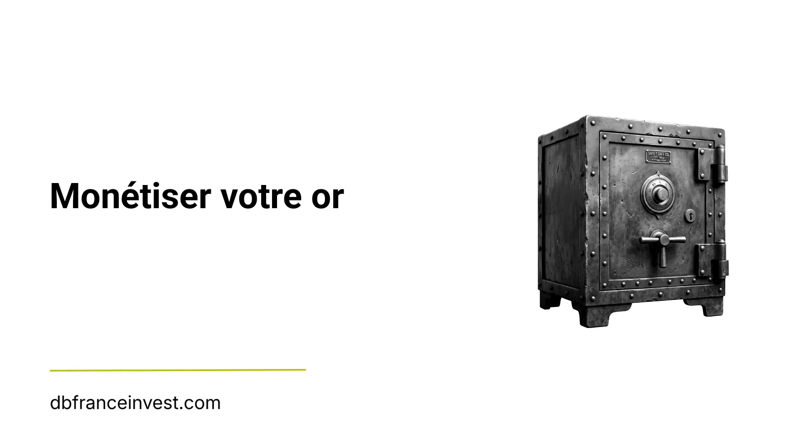 Coffre-fort ancien en noir et blanc, illustrant monétiser votre or