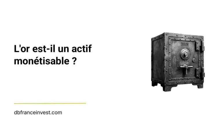 Coffre-fort ancien en noir et blanc, illustrant l'or comme actif monétisable