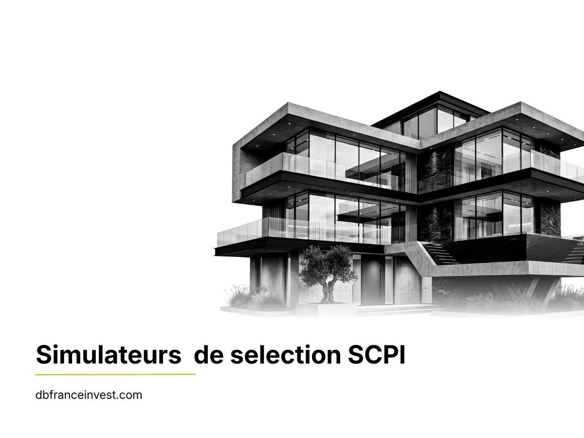 Immeuble résidentiel contemporain en béton et verre, photo en noir et blanc sur fond blanc, illustrant l'investissement en SCPI