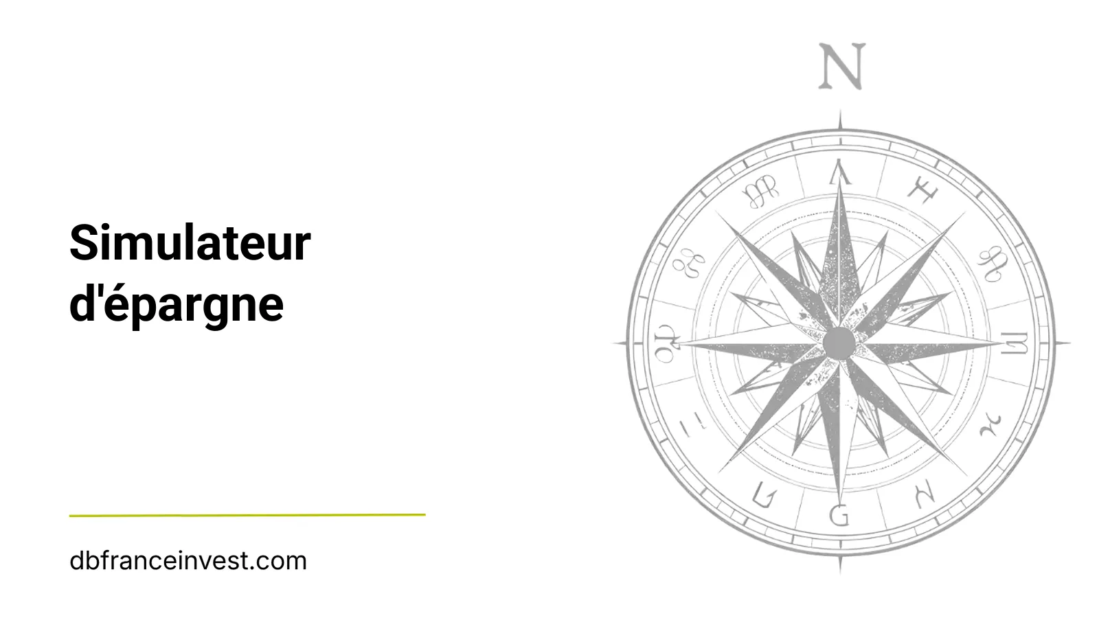 Rose des vents stylisée en noir et blanc, illustrant simulateur d'épargne