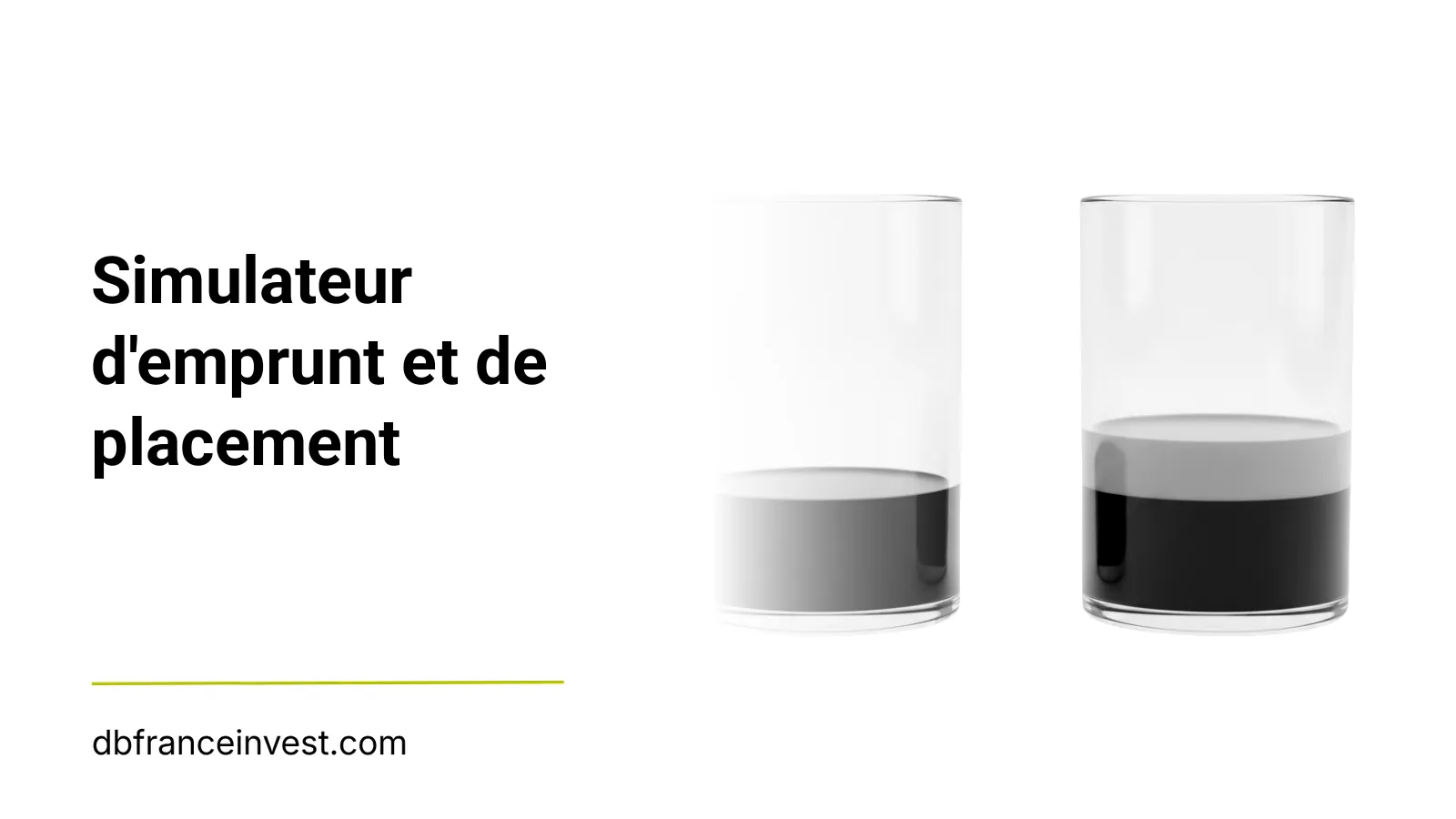 Deux verres inégalement remplis illustrant l'écart entre le coût d'un emprunt et le rendement d'un placement