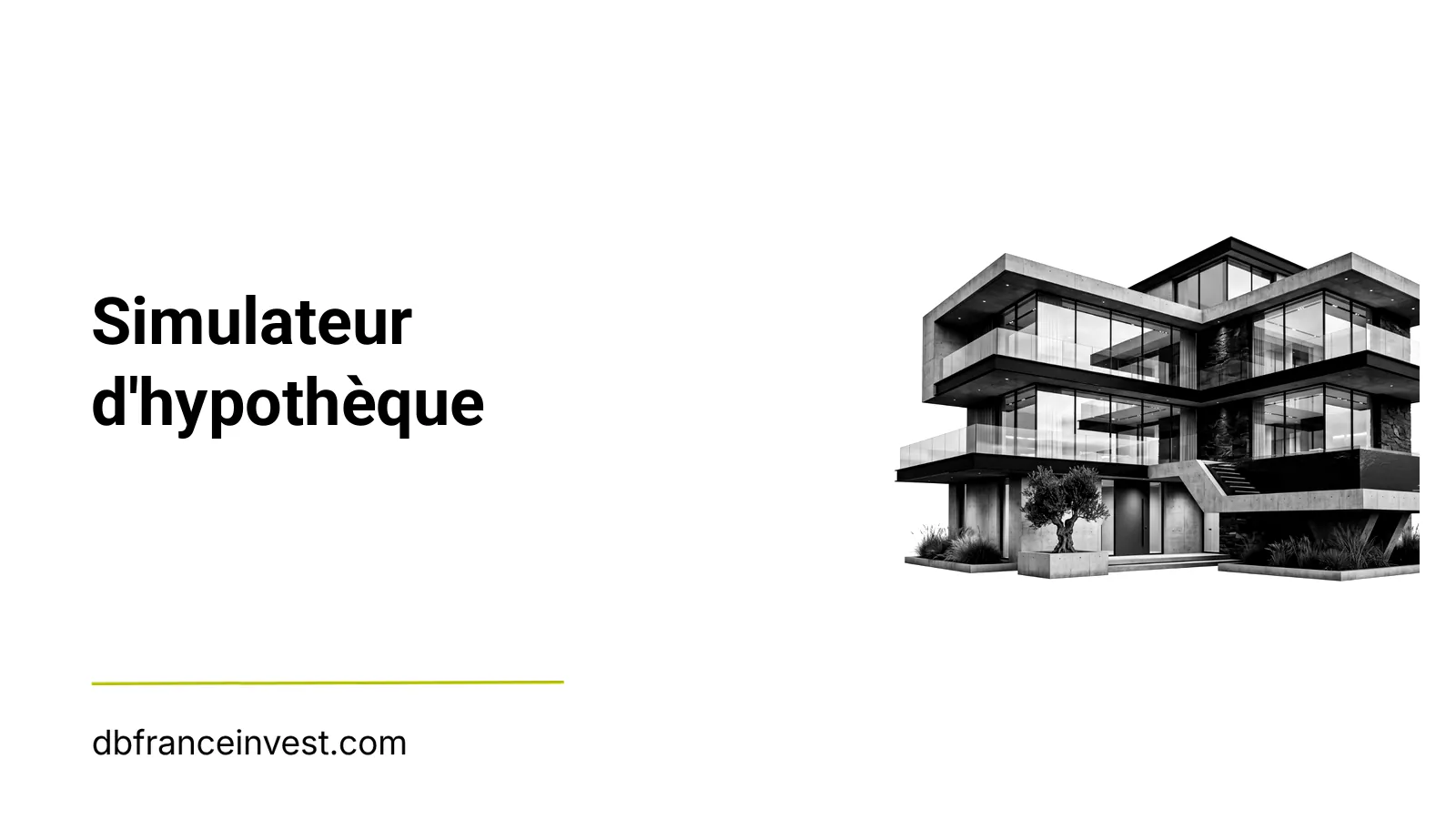 Immeuble contemporain en noir et blanc, illustrant la simulation d'une hypothèque