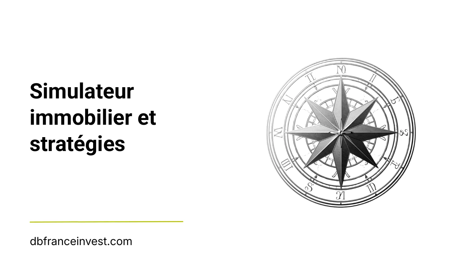 Rose des vents en noir et blanc symbolisant le choix d'une stratégie d'investissement immobilier