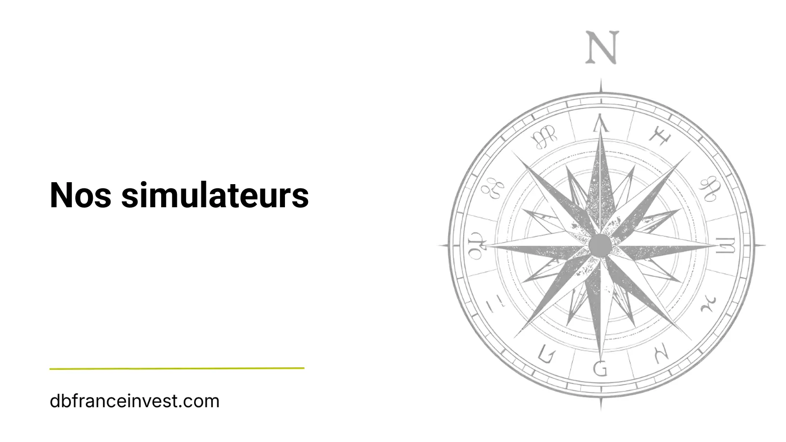 Rose des vents stylisée en noir et blanc, illustrant l'ensemble des simulateurs financiers