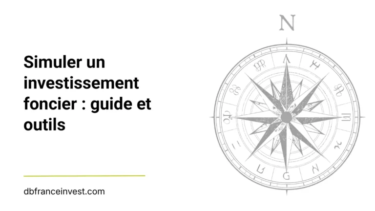 Rose des vents stylisée en noir et blanc, illustrant simuler un investissement foncier : guide et outils