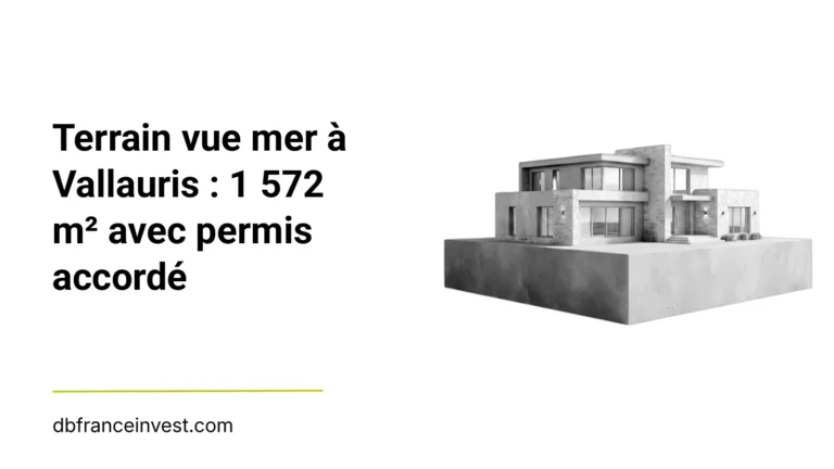 Maquette de maison en noir et blanc, illustrant terrain vue mer à Vallauris : 1 572 m² avec permis accordé
