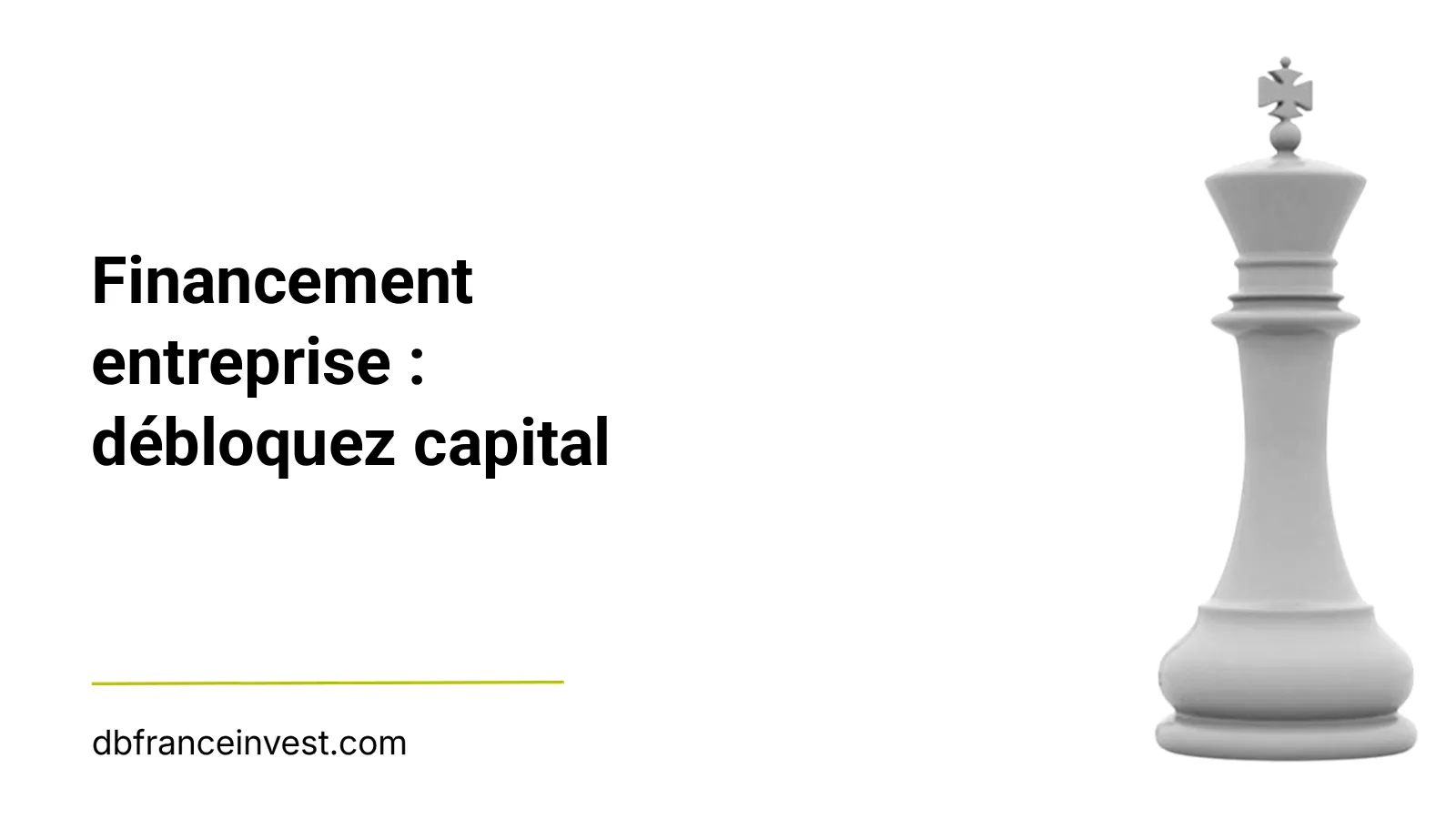 Roi d'échecs isolé en noir et blanc, illustrant financement entreprise : débloquez capital