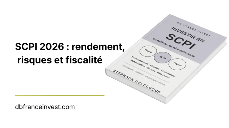 SCPI 2026, rendement, risques et fiscalité, couverture du livre investir en SCPI