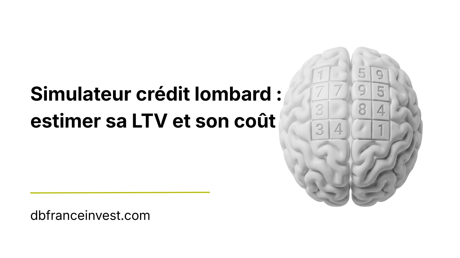 Simulateur crédit lombard : LTV et coût