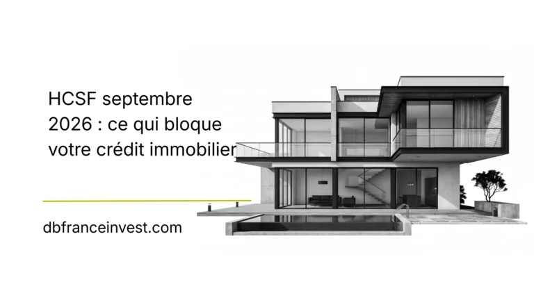 Maison contemporaine en noir et blanc sur fond blanc, symbole du projet immobilier suspendu à l’accord de la banque