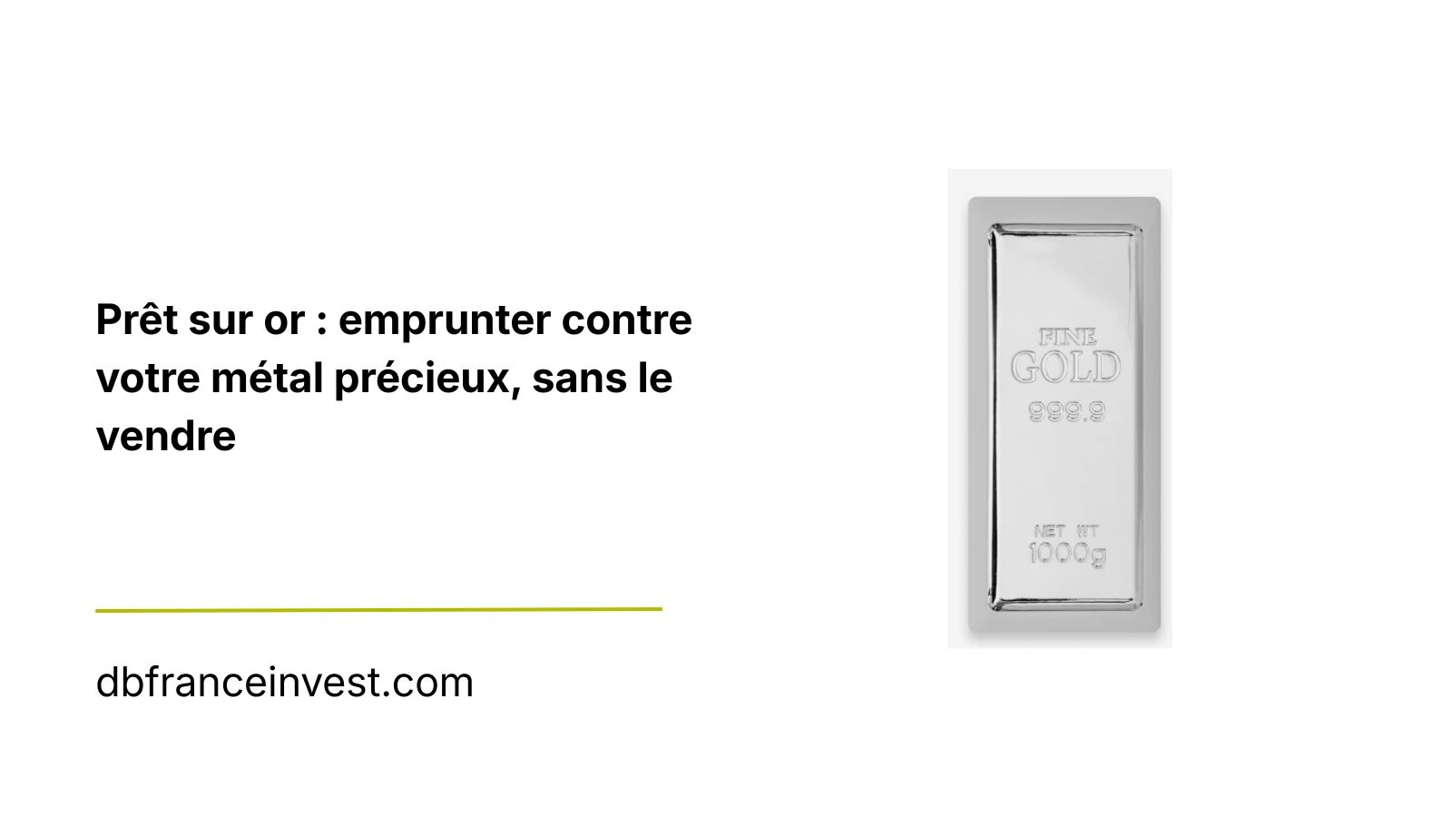 Prêt sur or : emprunter contre son or sans le vendre